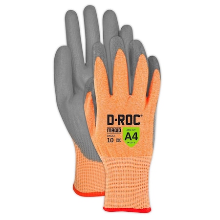 Magid Coated Gloves, Polyurethane, 6 Abrasion Level, Orange, 1 PR DXG42-5